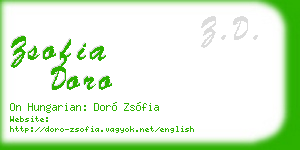 zsofia doro business card